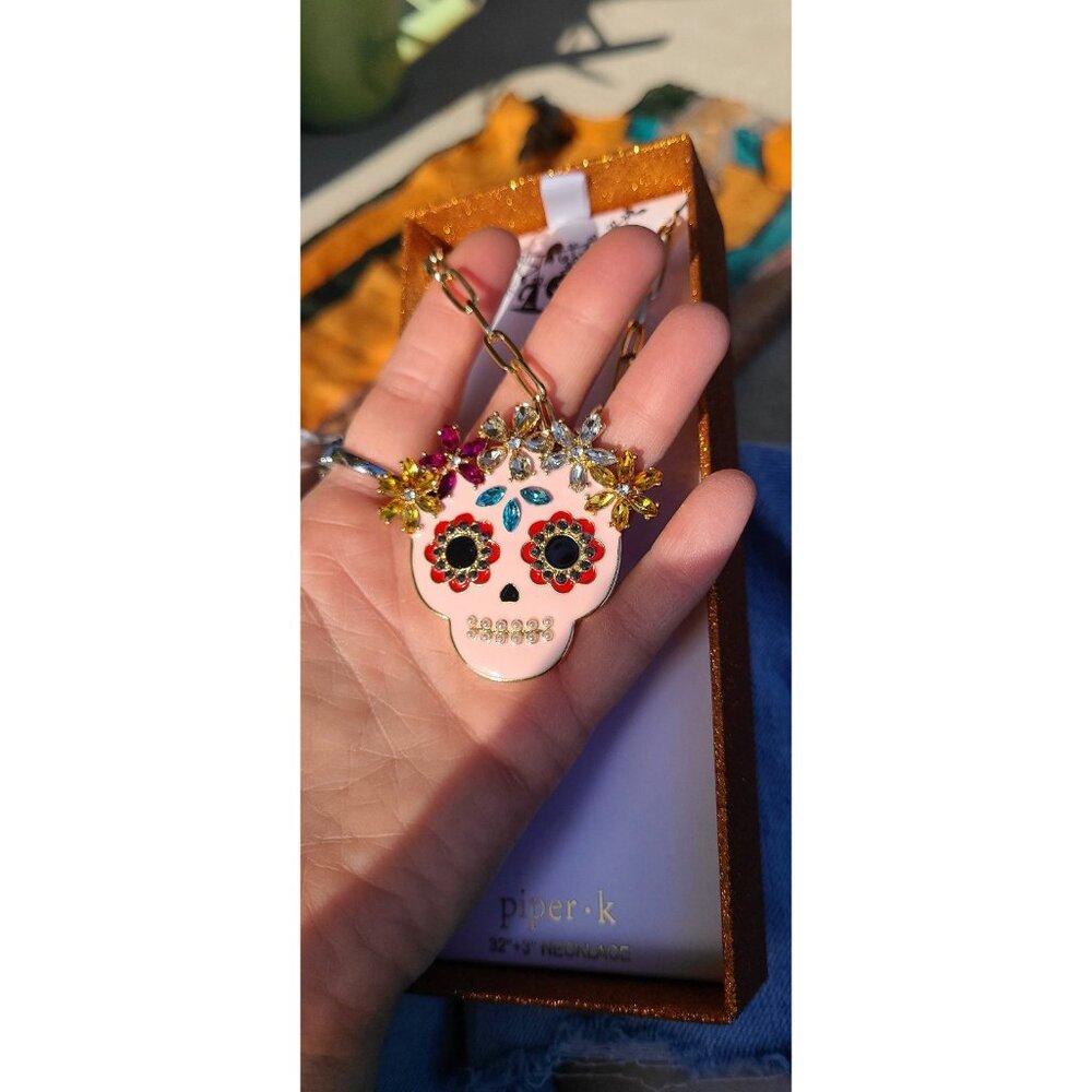 Sugar skull Halloween necklace
